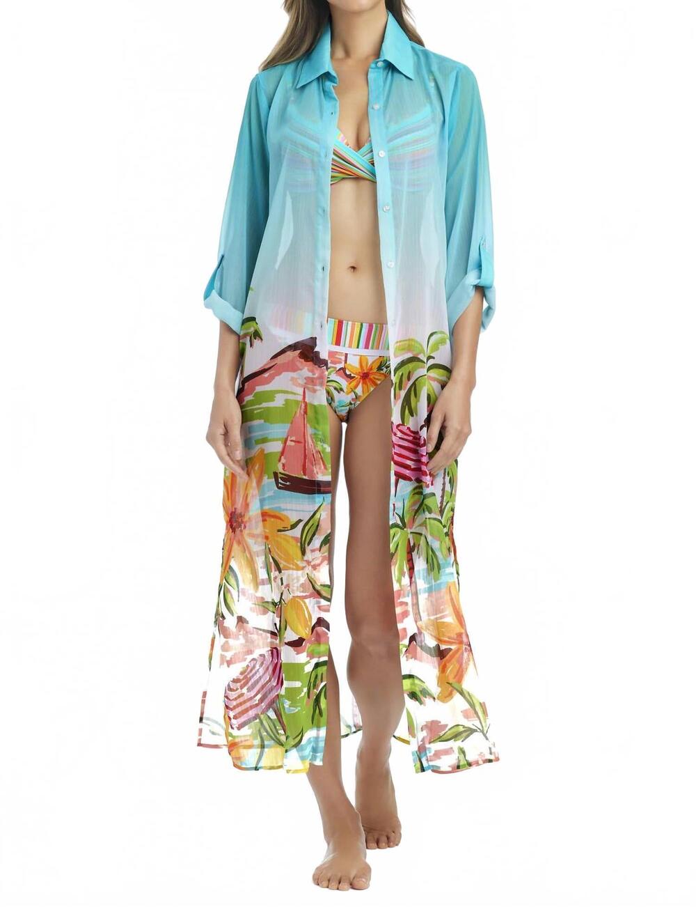 NEW BLEU ROD BEATTIE cia capri long shirt in cool